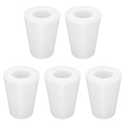 Five white cylindrical foam cups on a white background 00#