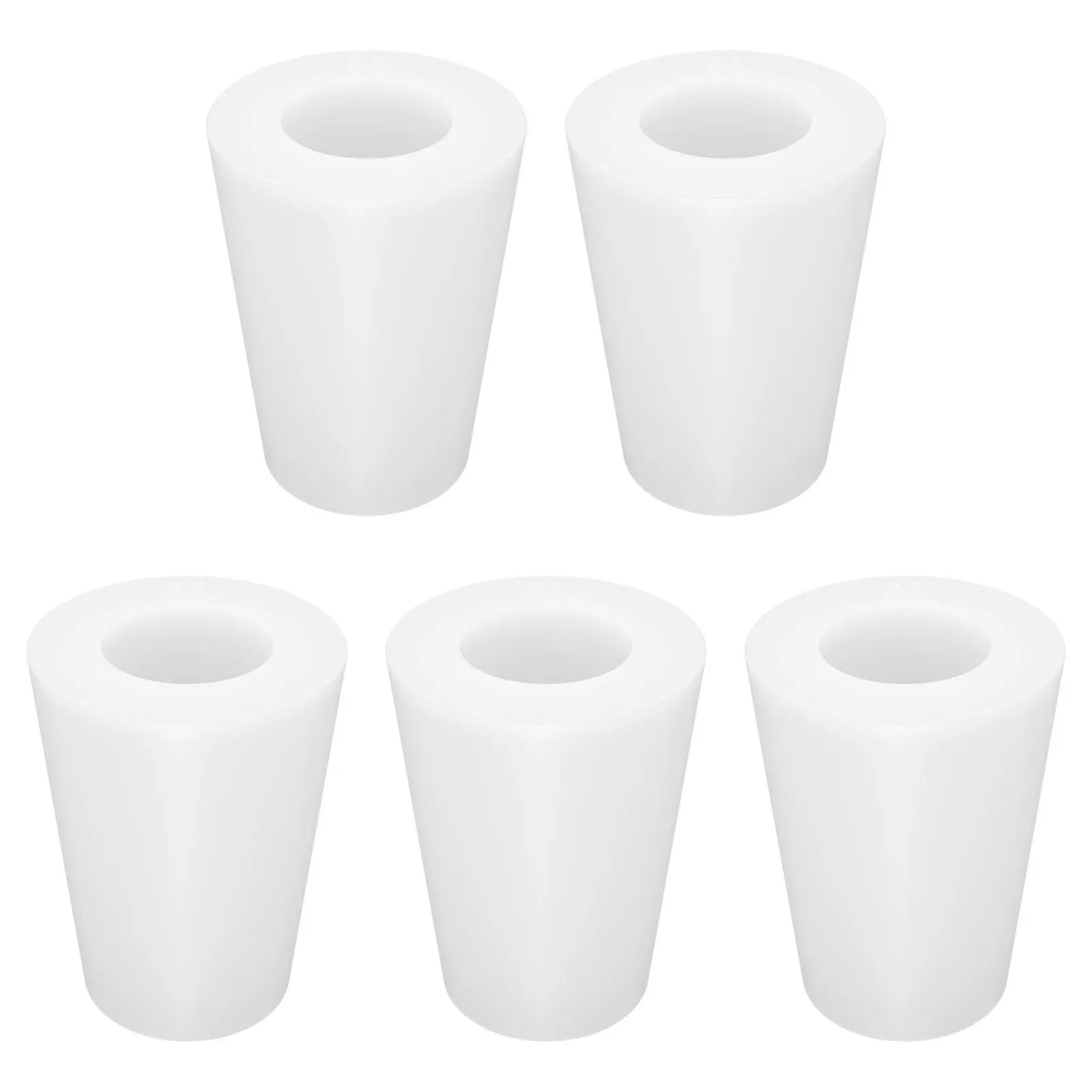 Five white cylindrical foam cups on a white background 00#