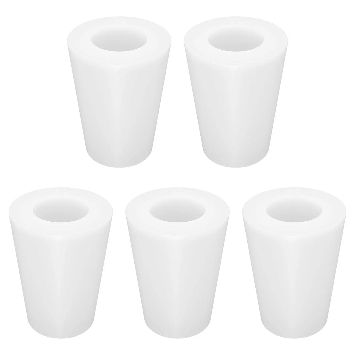 Five white cylindrical foam cups on a white background 00#