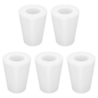 Five white cylindrical foam cups on a white background 00#