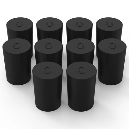 Rubber Stopper, Conical Solid, Black, 5/10 Pack Labasics