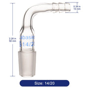 Glass Bent Inlet Adapter, Male Glass Joint Labasics