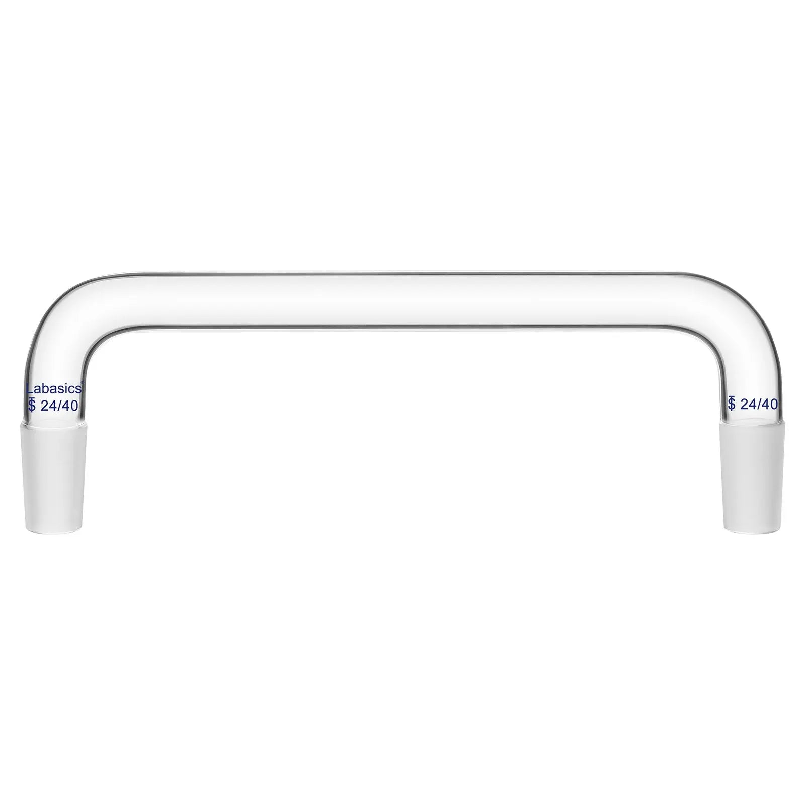 Borosilicate glass long tube distillation adapter, 75° angled interface, 24/40 inner joints, reusable and durable for laboratory distillation