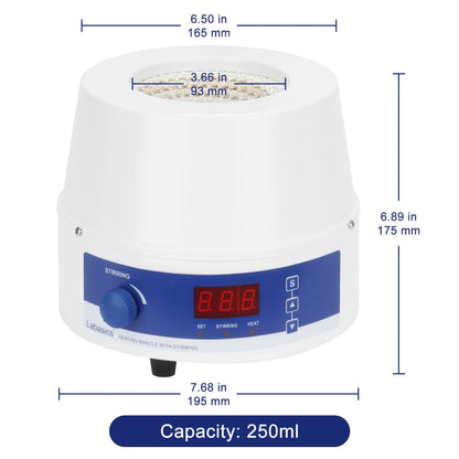Digital Magnetic Stirring Heating Mantle with Temperature Probe, 250-1000 mL, RT-300℃, 20-1200 RPM Labasics