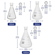 Erlenmeyer Flask with Glass Stopper, 24/40 Joint, 250-1000 mL Labasics Shop