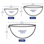 Evaporating Dish, Round Bottom, 60-120 mm Diameter Labasics