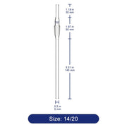 Glass Extended Adapter, Air Flow Tube Borosilicate Glass Inlet Adapter with Extended Drip Tube 8 mm Diameter and 15 mm Lower Length Labasics