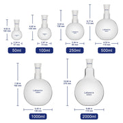 Glass Flat Bottom Flask, 24/40 Standard Taper Outer Joint, 50-2000 mL Labasics
