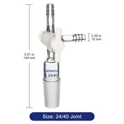 Vacuum Glass 3 Way Flow Control Adapter Labasics