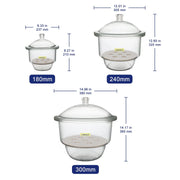 Glass Desiccator, 180-300 mm Inner Diameter Labasics