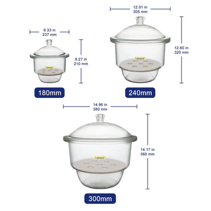 Glass Desiccator, 180-300 mm Inner Diameter Labasics