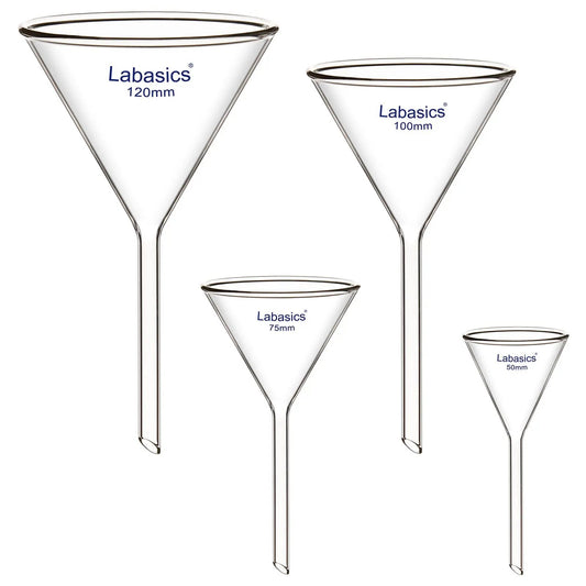 Glass Funnel Set, Short Stem, 4 Sizes, Combo Pack Labasics