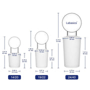 Glass Solid Stopper, Penny Head, 5 Pack Labasics