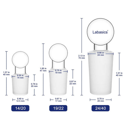 Glass Solid Stopper, Penny Head, 5 Pack Labasics