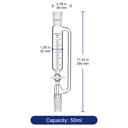 Graduated Pressure Equalizing Addition Funnel, 50-100 mL Labasics
