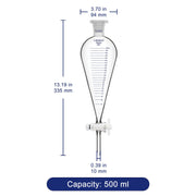 Graduated Separatory Funnel, 24/29 Joint, 500-1000 ml Labasics