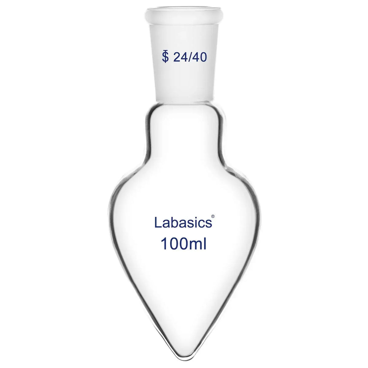 Labasics 100 ml pear-shaped flask with single neck and 24/40 joint