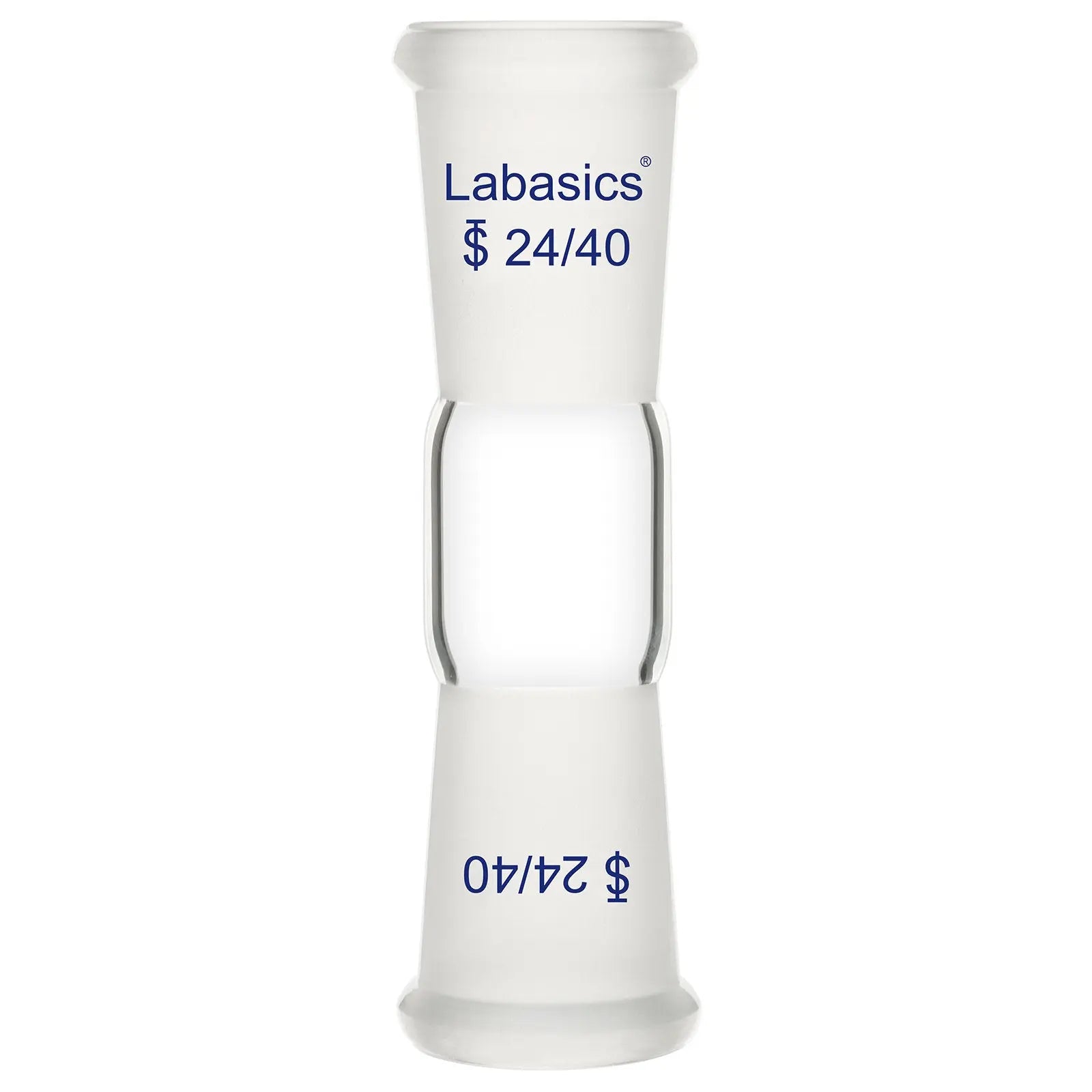 Glass connecting adapter, straight 24/40 to 24/40 female joint, heavy-duty and reusable for organic synthesis and lab experiments