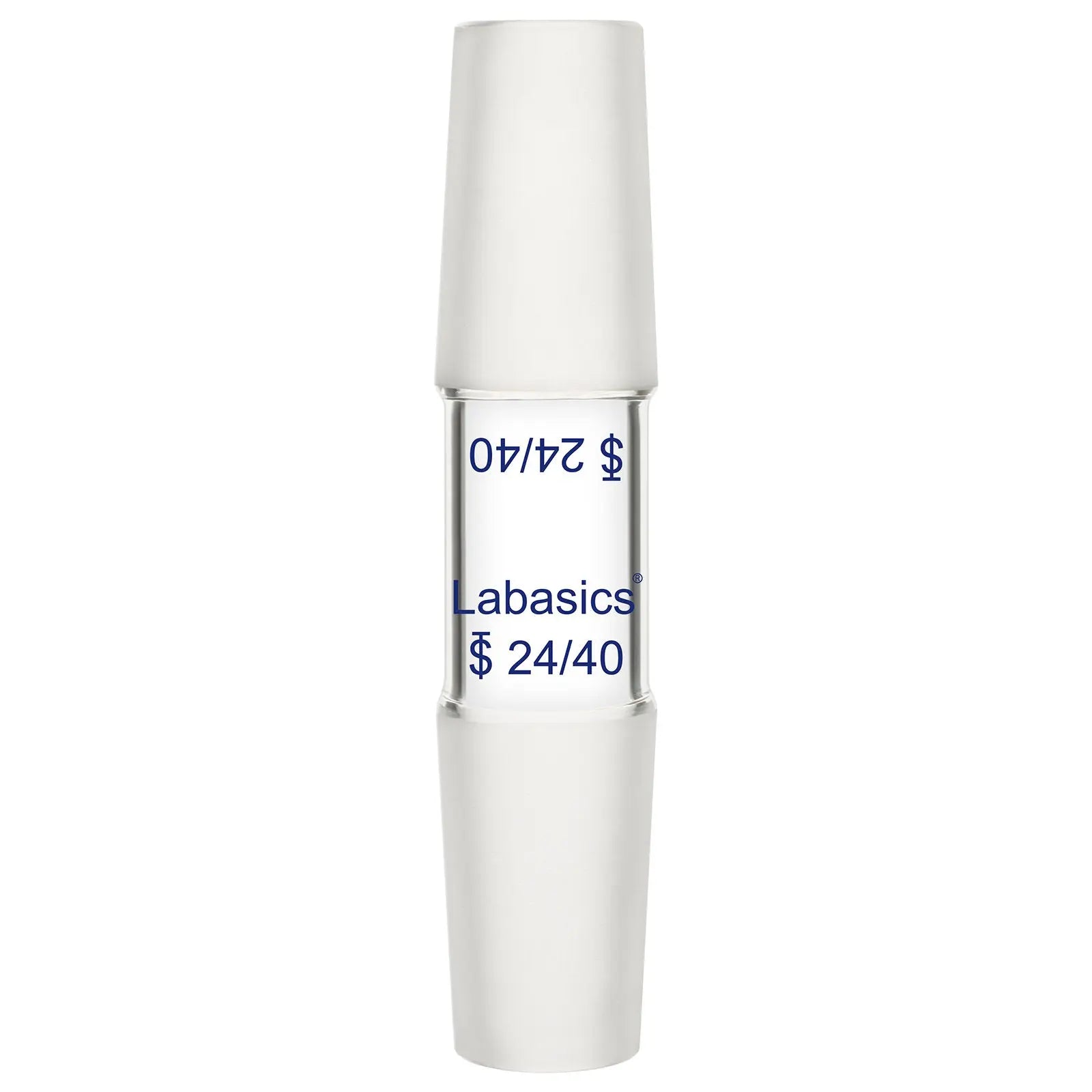 Straight borosilicate glass connecting adapter, 24/40 to 24/40 male joint, reusable and durable for laboratory distillation and extraction setups