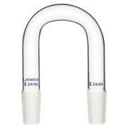 Glass U-shaped connecting adapter with 24/40 inner joint, heat- and chemical-resistant, suitable for lab liquid or gas flow control