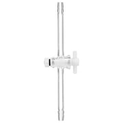 Borosilicate glass vacuum flow control adapter, 5/16" hose barb, PTFE stopper, reusable and chemical-resistant for laboratory distillation setups