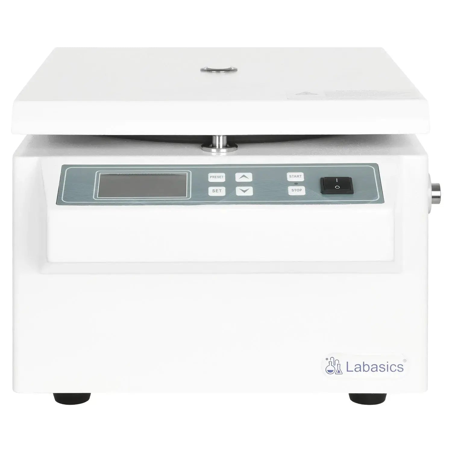 Low-speed digital centrifuge, 4000 RPM max, 2400xg centrifugal force, angle and swing rotor, adjustable speed and time, laboratory use