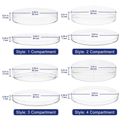 Plastic Petri Dishes, 10 Packs, 1-4 Compartments Labasics