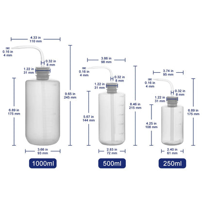 Plastic Wash Bottles, 250-1000 mL Labasics