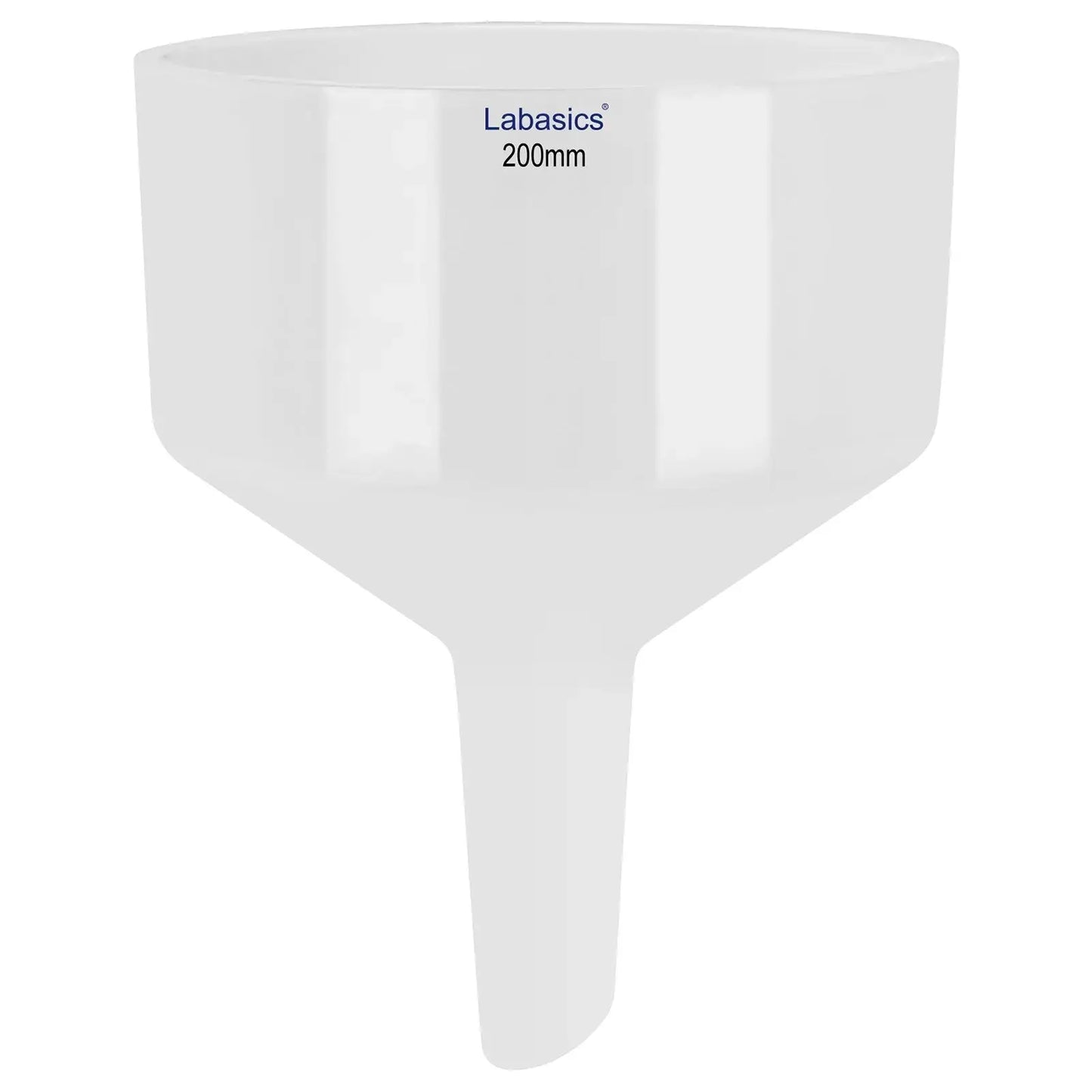 Büchner filter funnel, 200 mm OD, porcelain material, glazed finish, perforated plate for efficient lab vacuum filtration