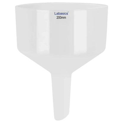 Büchner filter funnel, 200 mm OD, porcelain material, glazed finish, perforated plate for efficient lab vacuum filtration