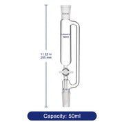 Pressure Equalizing Addition Funnel, Borosilicate Glass Dropping Funnel 24/40 Joint Labasics