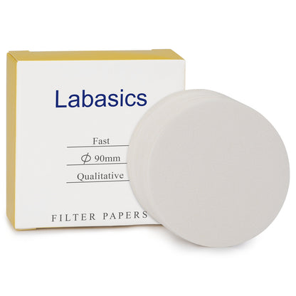 Qualitative Filter Paper, Fast Filtration Speed, 100 Pack, 55-90 mm Diameter