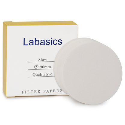 Qualitative Filter Paper, Slow Filtration Speed, 100 Pack, 55-90 mm Diameter
