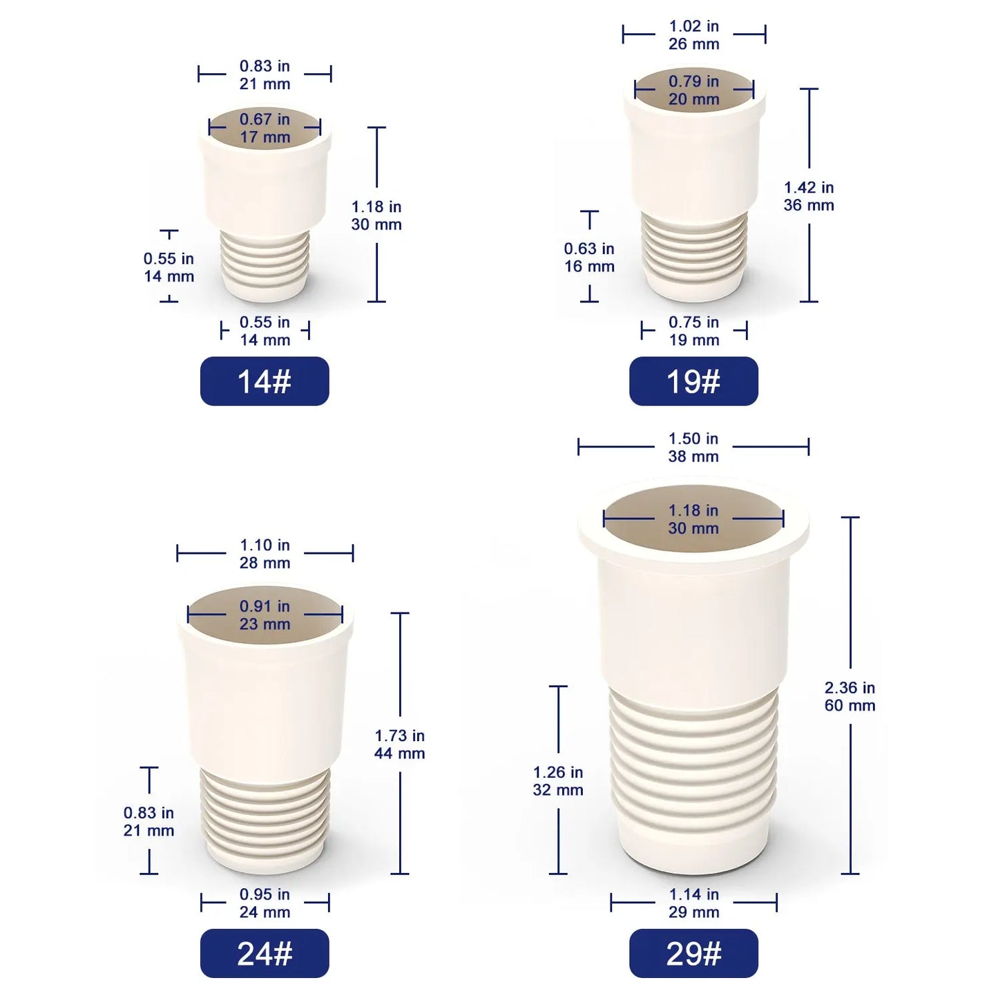 Rubber Flip-Top Stopper, Threaded Design, 10 Pack Labasics