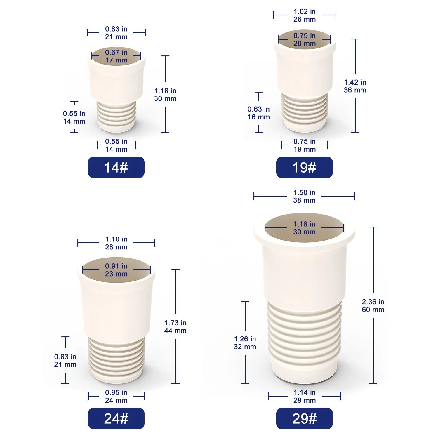 Rubber Flip-Top Stopper, Threaded Design, 10 Pack Labasics