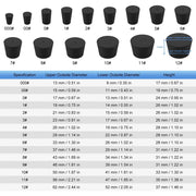 Rubber Stopper, Conical Solid, Black, 5/10 Pack Labasics