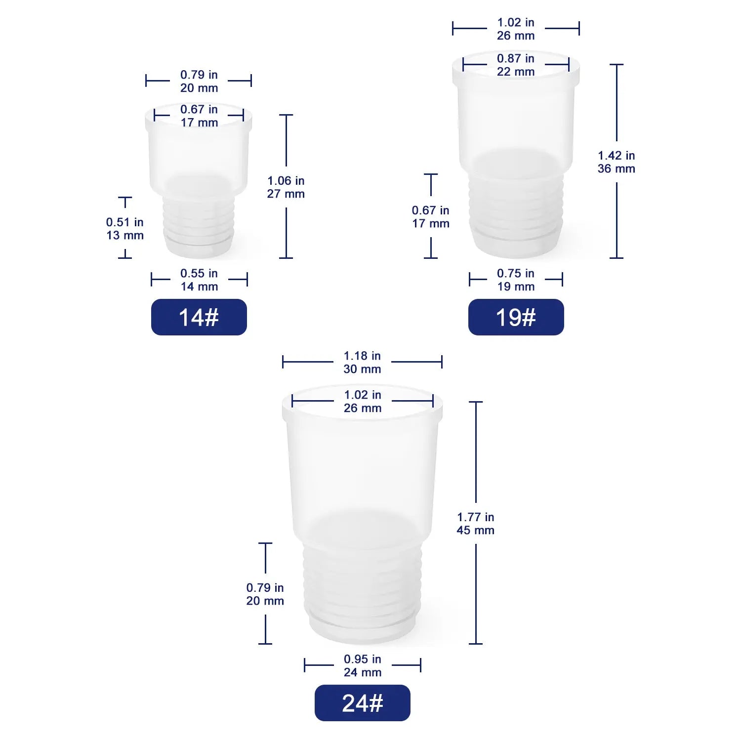 Silicone Flip-Top Stopper, Threaded Design, 10 Pack Labasics
