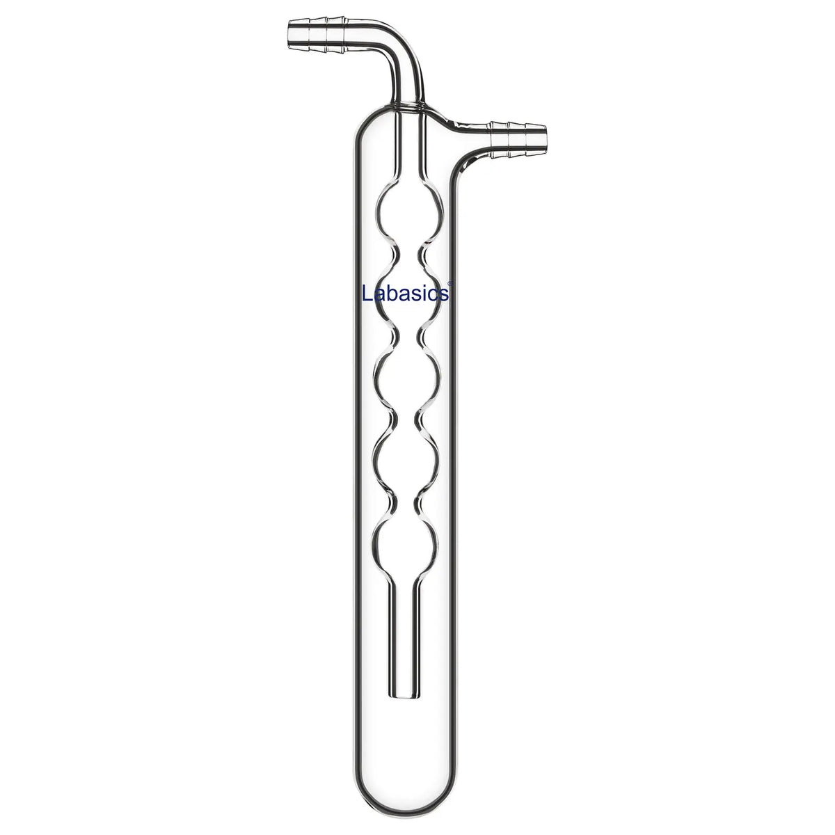 Labasics spherical vacuum cold trap bubbler 200 mm borosilicate glass with 10 mm hose connector