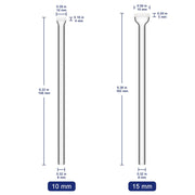 Straight Gas Dispersion Tube Dimensions with Glass Tube and Frit Core Measurements