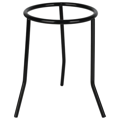 Black metal laboratory tripod with three outward-expanding legs, 1-pack