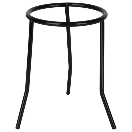 Black metal laboratory tripod with three outward-expanding legs, 1-pack