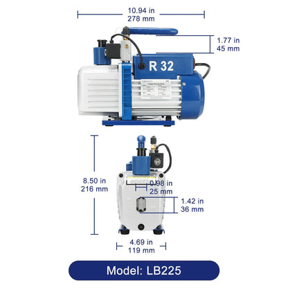 Two-Stage Vacuum Oil Pump, 70-198 L/min Labasics