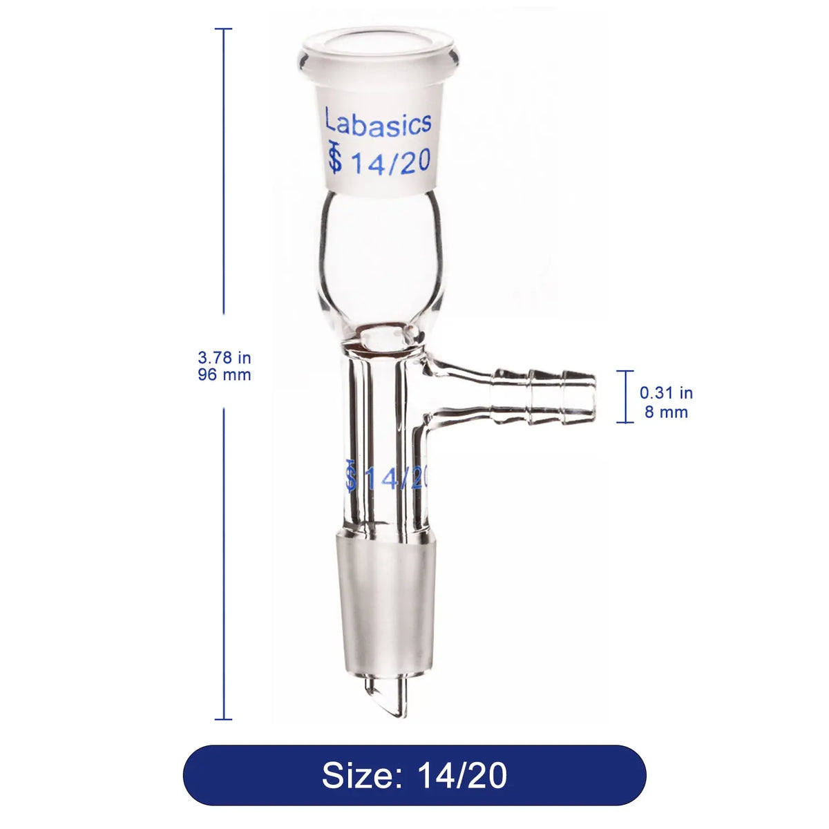 Glass Vacuum Take Off Adapter, Short Stem with 14/20 Joints Labasics
