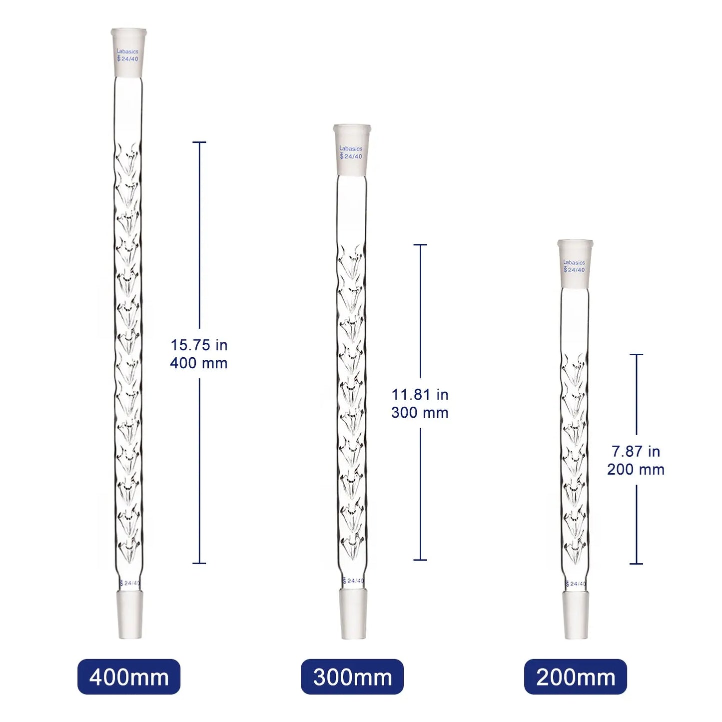 Vigreux Distillation Column, 24/40 Joints, 200/300/400 mm Labasics