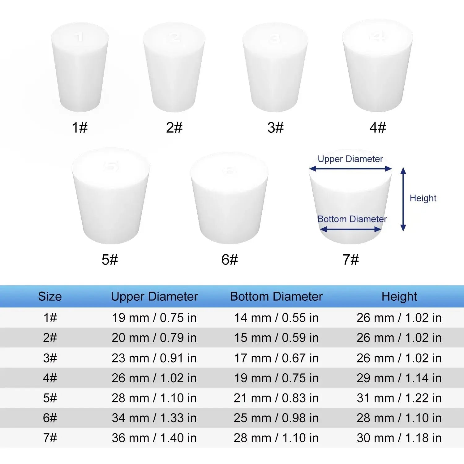 Solid Silicon Stoppers,10 pack Labasics