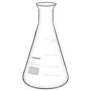 Wide mouth Erlenmeyer flask, 1000 mL (1 L), borosilicate glass, large opening design for easy pouring, mixing, and laboratory reaction work