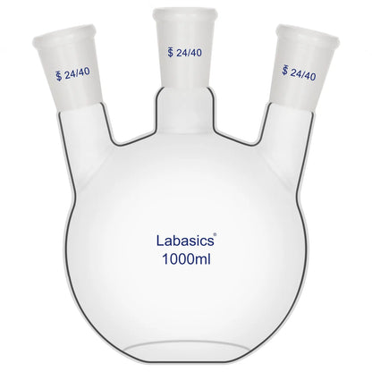 3 neck flat bottom flask 1000 ml, chemical synthesis and distillation flask