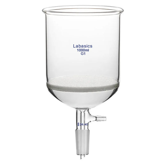Büchner funnel, 1000 mL (1 L), coarse frit glass, 24/40 joint, borosilicate material, for large-volume rapid vacuum filtration