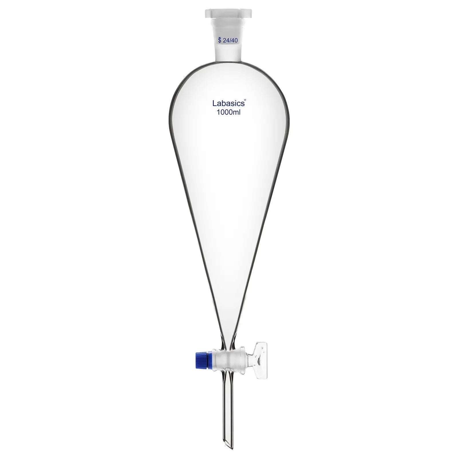 Conical Separatory Funnel with Glass Stopcock and 24/40 Plastic Joint Stopper, 60 – 1000 mL Labasics shop