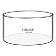 Crystallizing dish, 1000 mL (1 L), borosilicate glass, flat bottom, no spout, for large-volume evaporation and crystallization in lab use